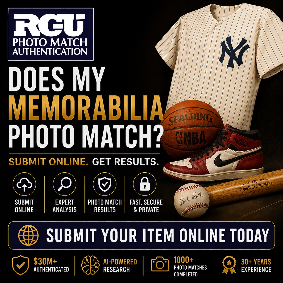Real Game Used Photo Match Authentication
